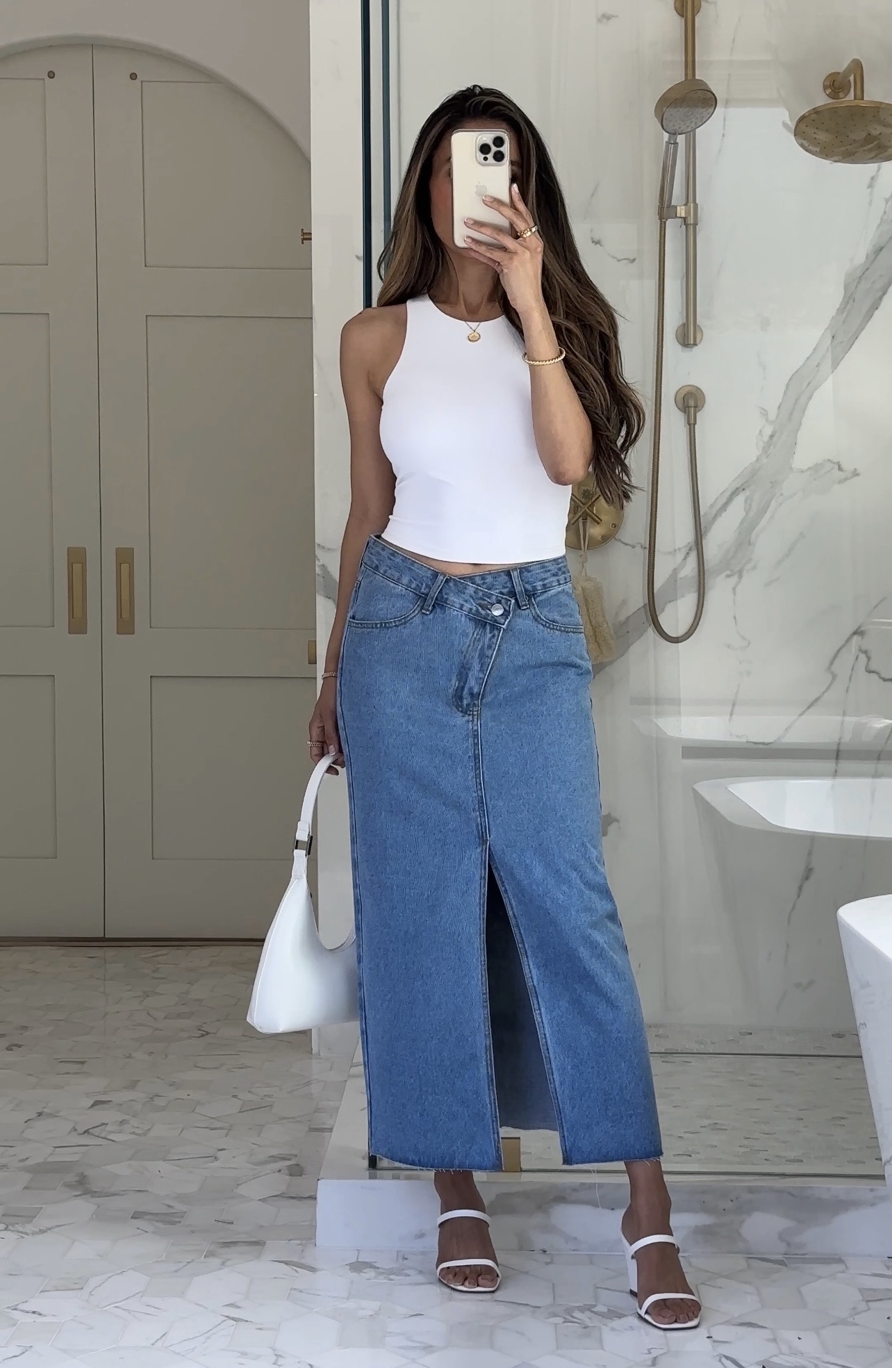 REFORMATION INSPIRED JEAN SKIRT - Interior Designerella